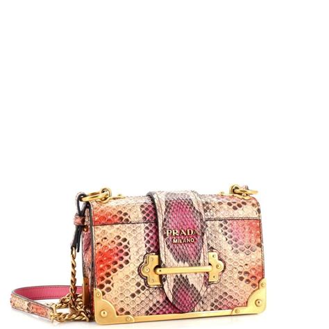 prada cahier python|Cahier python crossbody bag Prada Pink in Python .